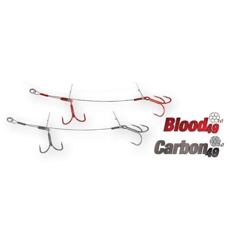 Leader with 2 hooks Savage Gear Carbon49 Double Stinger 1, 14cm, 16kg, 2pcs. Savage Gear - 1