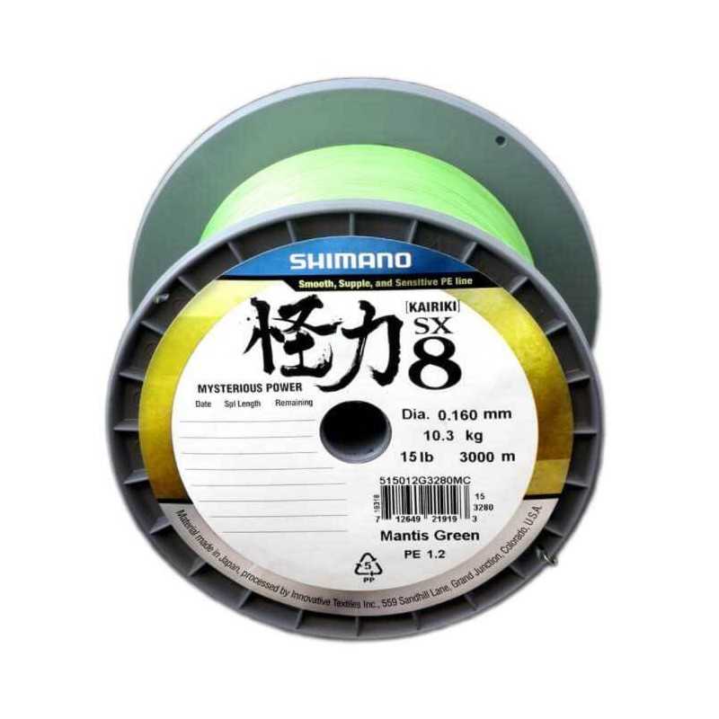 Shimano Kairiki 8, 1m. šv. žalias matuojamas (Made in YGK)