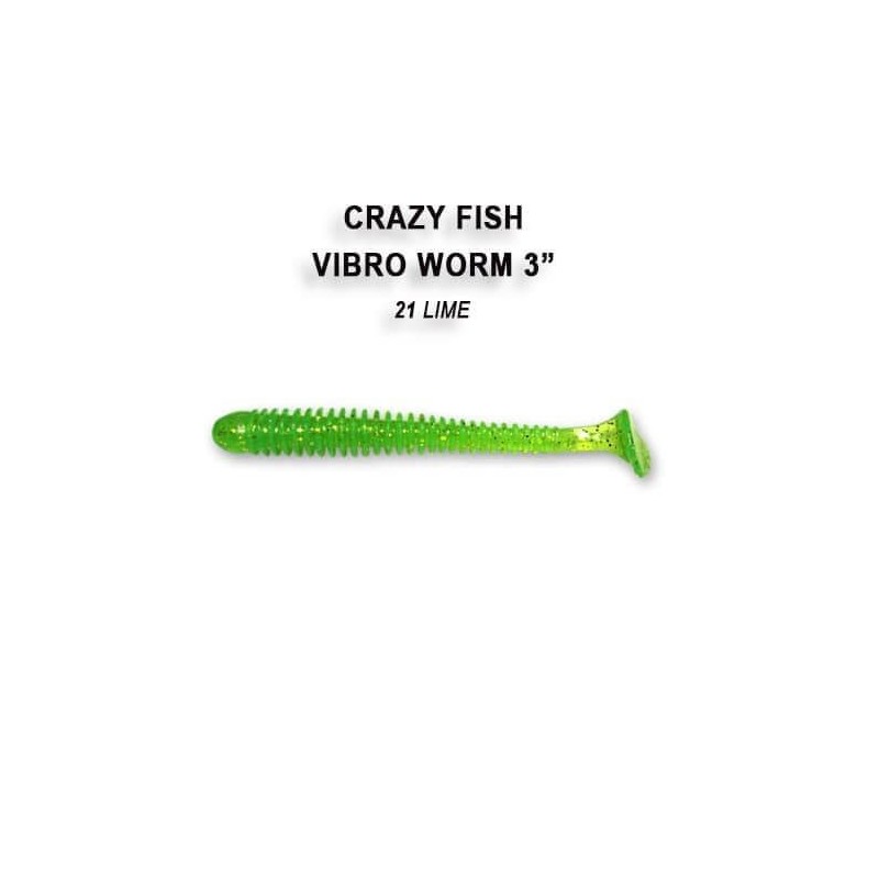 Crazy Fish Vibro Worm 3 Iepakojumā 5 gab. Crazy Fish - 11