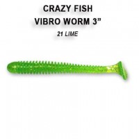 Crazy Fish Vibro Worm 3 Iepakojumā 5 gab.