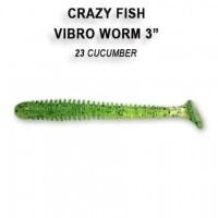 Crazy Fish Vibro Worm 3 Pakuotė 5vnt.