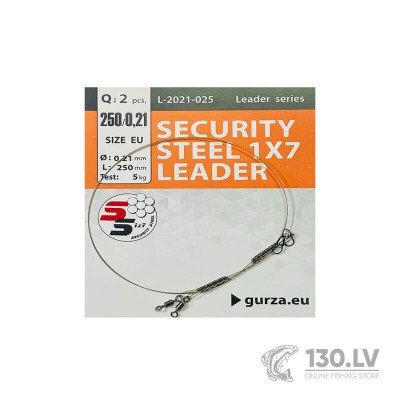 Pavadėlis GURZA STEEL 1x7 LEADER 20cm/0,21mm/5kg 2vnt Gurza - 1