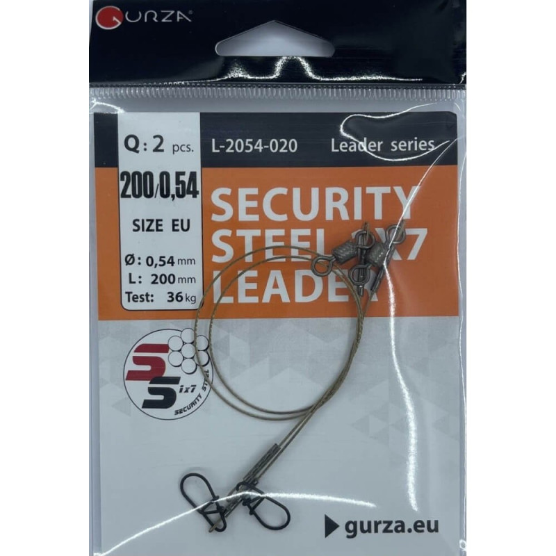 Поводок GURZA STEEL 1x7 LEADER 30см/0,54мм/36кг 2шт Gurza - 1