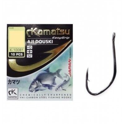 Крючки Kamatsu AJI DOUSKI с проушиной, черные, 10шт