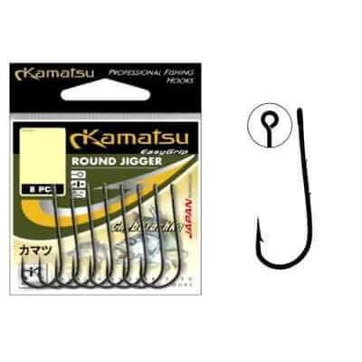 Kamatsu Cheburashka hooks, large eyelet, black, 8pcs