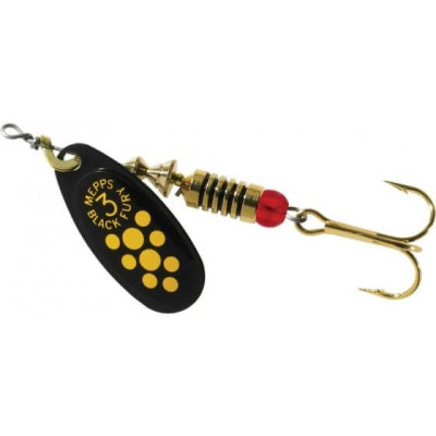 Mepps BLACK FURY Black/Yellow Dot,