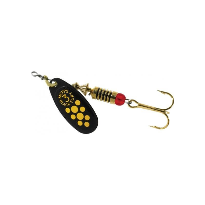 Mepps BLACK FURY Black/Yellow Dot,