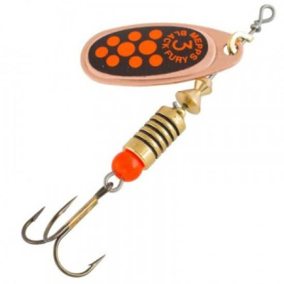 Mepps BLACK FURY Copper/Orange Dots,