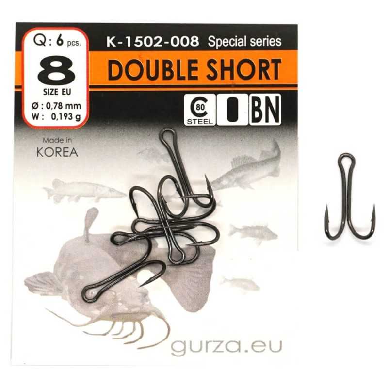 GURZA Double Hook Short Shank,