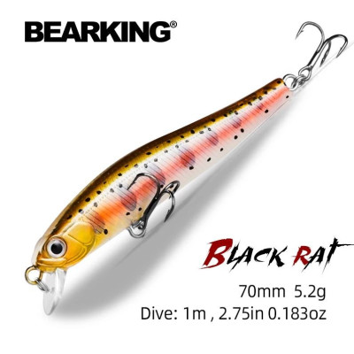 Vobleris BearKing A06 Black Rat SP Rigge 70mm,