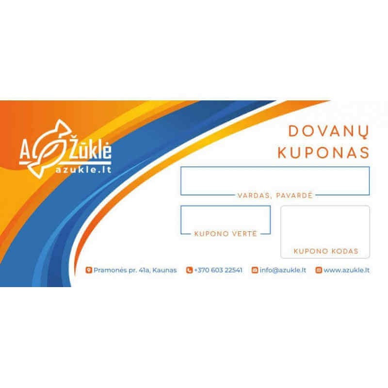 Žvejybos reikmenys - Dovanų kuponas 50€,