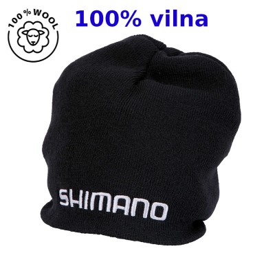 Shimano 100% vilnonė žieminė kepurė juoda