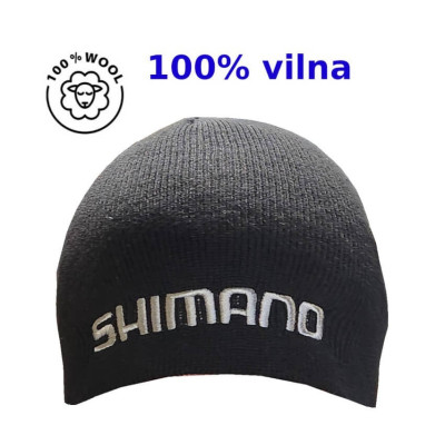 Shimano 100% vilnonė žieminė kepurė juoda Shimano - 1