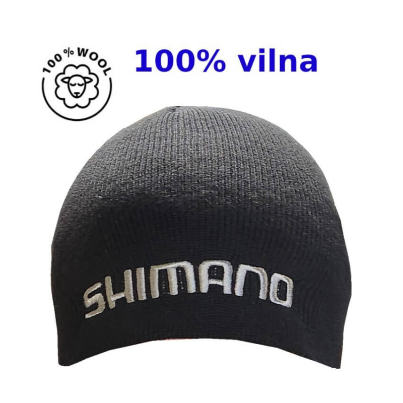 Shimano 100% vilnonė žieminė kepurė juoda Shimano - 1