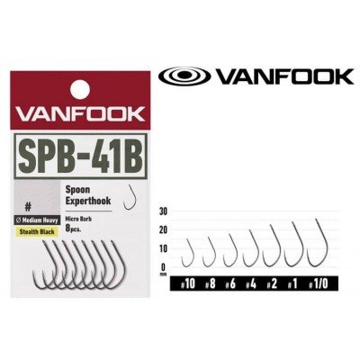 Vanfook kabliukai SPB-41B Stealth Black (8pcs/pack) Vanfook - 1