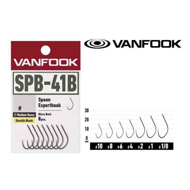 Vanfook hooks SPB-41B Stealth Black (8pcs/pack) Vanfook - 1