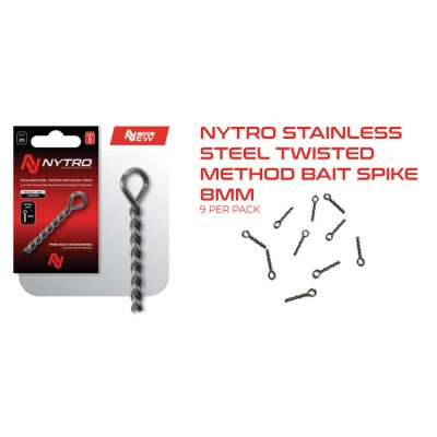 Nytro smeigtukai Stainless Steel Twisted Method Bait Spike 8mm