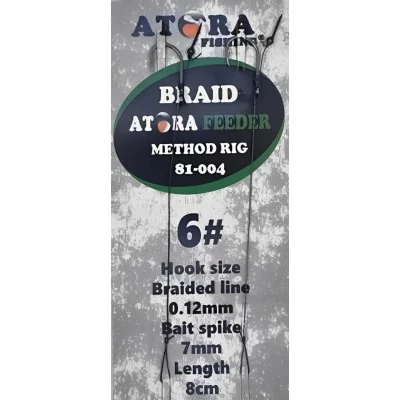 Atora Method Braided Line, 7cm, Hook No.6, 2 pcs