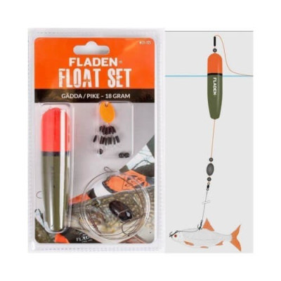 Lydekų žvejybos rinkinys gyvai žuvelei Fladen Pike Float-set 18g