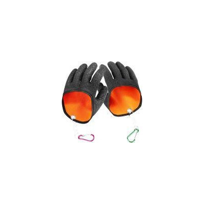 ATORA rubberised gloves with carabiners for pulling fish