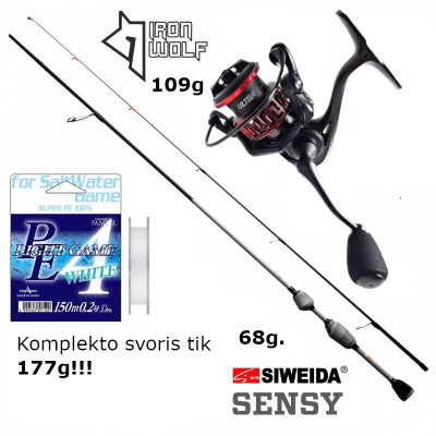 Complplt Siweida Sensy 1,85cm 0,4-3g +Iron Wolf Ultra 800 + Braided line