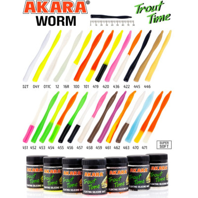 Akara Trout Time Worm 3" 10vnt