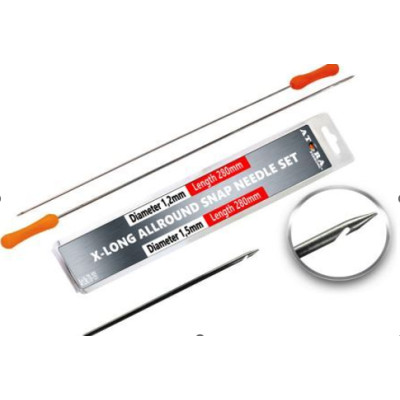 Long bait needles set with barb (2 pcs.) | 280mm | for PVA and fish