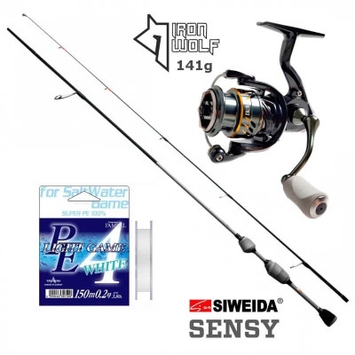 Спиннинг Avidrebis комптет Siweida EXPERT SUPERLIGHT 1,95m-2g + Kolibri 800+ролик