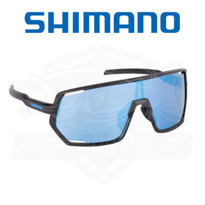 Shimano Eyewear Lesath BM matēti melni un zili spoguļoti polirizēti briljanti