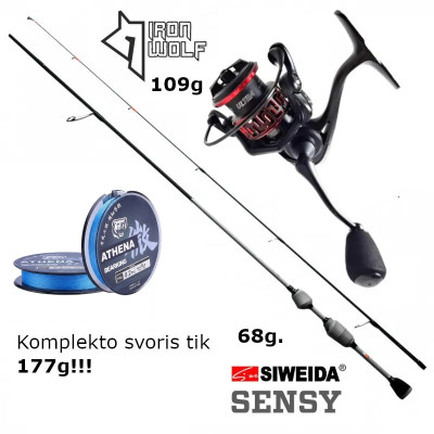 Набор Siweida Sensy 1,65см 0,2-1,5г +Iron Wolf Ultra 800 + плетеная леска