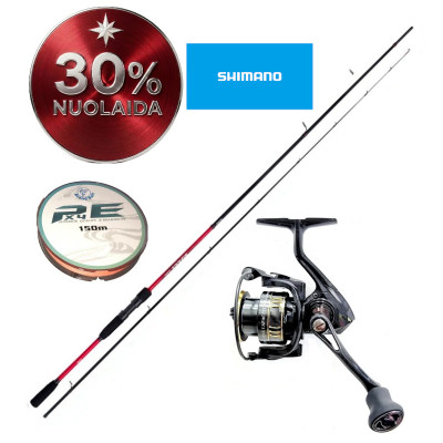 Shimano Sienna EVA 2,41m 3-21g +Bearking Athena II 2500 + Braided Shaft