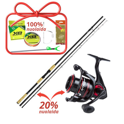 Pilnas dugninės meškerės komplektas: Trophy Feeder 390cm 40-120g + Nytro NTR 5000 + Dovanos