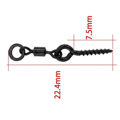 Bait-holding hook with a swivel and a ring