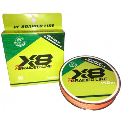 Pintas valas Brand Bait PEX8 150m 8 gijų Orange